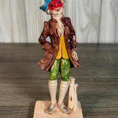 LOT 73B: Vintage Fontanini Clown Harlequin Jester Depose Hand Painted Figures made in Italy