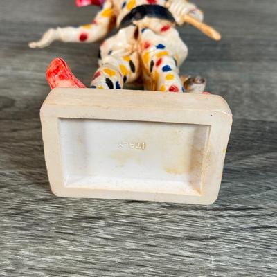 LOT 73B: Vintage Fontanini Clown Harlequin Jester Depose Hand Painted Figures made in Italy