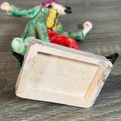 LOT 73B: Vintage Fontanini Clown Harlequin Jester Depose Hand Painted Figures made in Italy