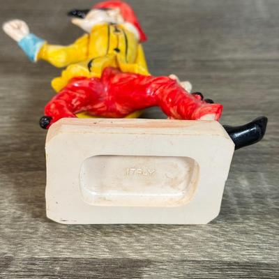 LOT 73B: Vintage Fontanini Clown Harlequin Jester Depose Hand Painted Figures made in Italy