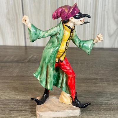 LOT 73B: Vintage Fontanini Clown Harlequin Jester Depose Hand Painted Figures made in Italy