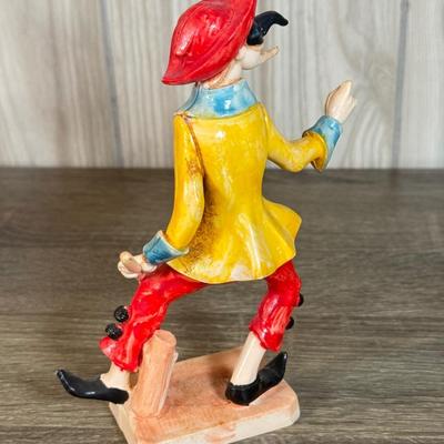 LOT 73B: Vintage Fontanini Clown Harlequin Jester Depose Hand Painted Figures made in Italy