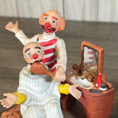 LOT 76B: Ron Lee Clown Sculptures w/ Musical Hobo Clown Sculpture