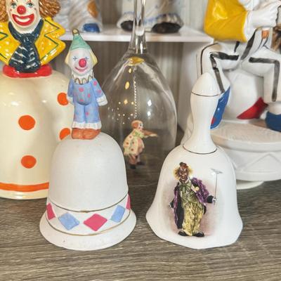 LOT 80B: Collection of Porcelain & More Clown Bells & Musical Figurines