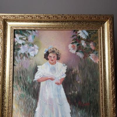 LOT 81L: Butterfly Etching Signed Carlos Rios & "Morning Glory" Oil Painting by Berta Wilmer