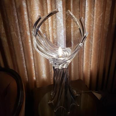 LOT 87L: Vintage Art Vannes France Crystal Table Lamp