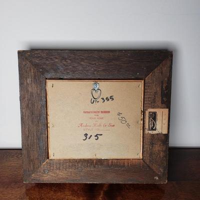 LOT 93L: Signed Enamel on Copper Framed Art & Ceramic Tile of Virgin Mary