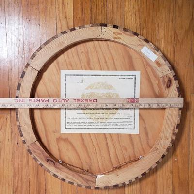 LOT 95L: Hand Carved Wooden Aztec Calendar & Hanging Tapestry