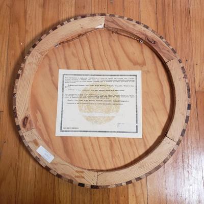 LOT 95L: Hand Carved Wooden Aztec Calendar & Hanging Tapestry