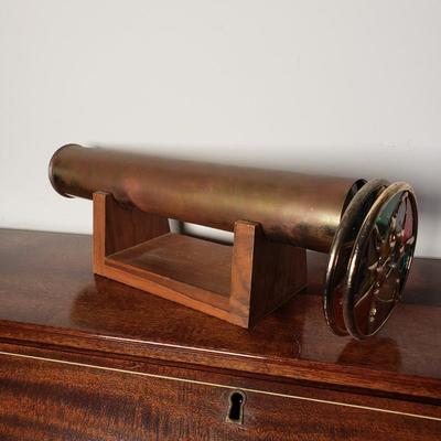 LOT 100L: Artist Signed Stained Glass Brass Kaleidoscope