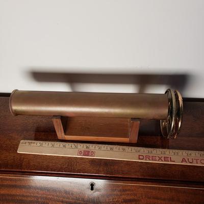 LOT 100L: Artist Signed Stained Glass Brass Kaleidoscope