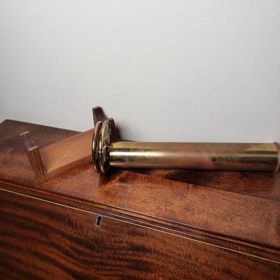 LOT 100L: Artist Signed Stained Glass Brass Kaleidoscope