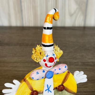 LOT 121B: Vintage Signed Clown Sculptures
