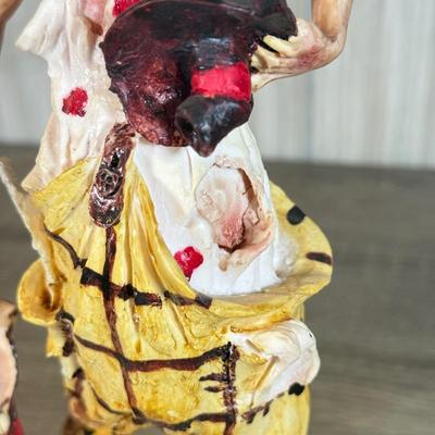 LOT 121B: Vintage Signed Clown Sculptures
