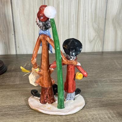 LOT 121B: Vintage Signed Clown Sculptures
