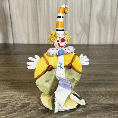 LOT 121B: Vintage Signed Clown Sculptures