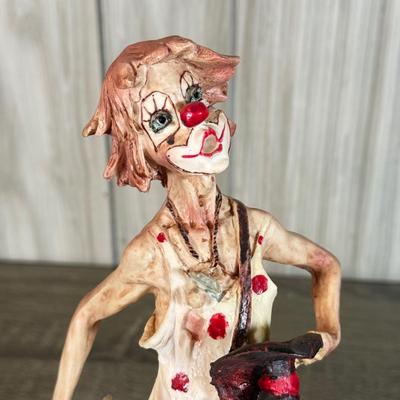 LOT 121B: Vintage Signed Clown Sculptures