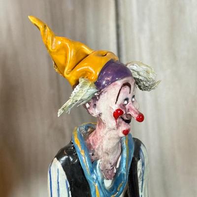 LOT 121B: Vintage Signed Clown Sculptures