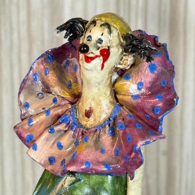 LOT 121B: Vintage Signed Clown Sculptures