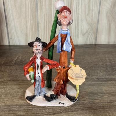 LOT 121B: Vintage Signed Clown Sculptures