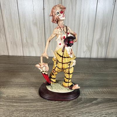 LOT 121B: Vintage Signed Clown Sculptures