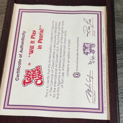 LOT 123B: Ron Lee Clown Car Sculpture w/ 2 Musical Clown Figures: Police & Fire