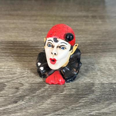 LOT 125B: Set of 12 Artefice Ottanta Hand Made Italian Clown Heads in Mirrored Display Case