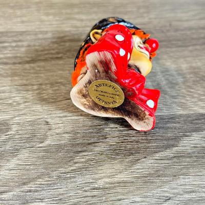 LOT 125B: Set of 12 Artefice Ottanta Hand Made Italian Clown Heads in Mirrored Display Case