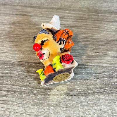 LOT 125B: Set of 12 Artefice Ottanta Hand Made Italian Clown Heads in Mirrored Display Case