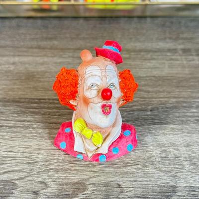 LOT 125B: Set of 12 Artefice Ottanta Hand Made Italian Clown Heads in Mirrored Display Case