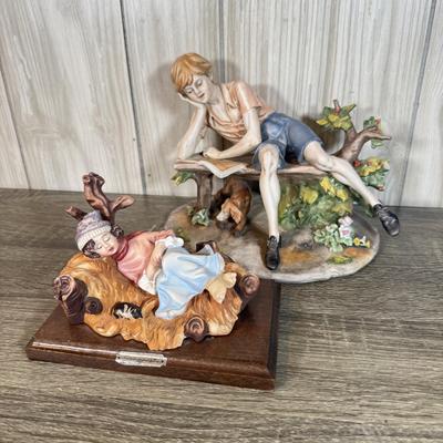 LOT 126B: Signed Italian Sculpture Person Reading 727 & More