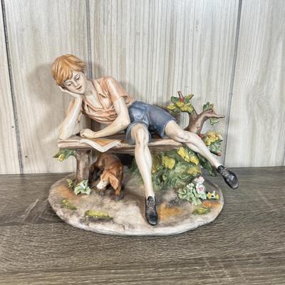 LOT 126B: Signed Italian Sculpture Person Reading 727 & More