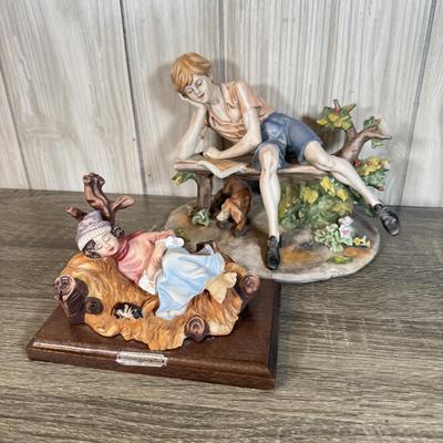 LOT 126B: Signed Italian Sculpture Person Reading 727 & More