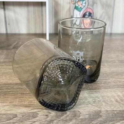 LOT 127B: NFL Philadelphia Eagles Smoky Rocks Glasses (6) and Single Eagles McDonald's Glass