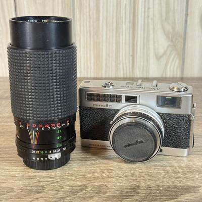 LOT 130B: Vintage Minolta AL-s 35mm Film Camera w/ Telephoto Lens