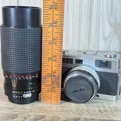 LOT 130B: Vintage Minolta AL-s 35mm Film Camera w/ Telephoto Lens