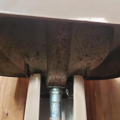 LOT 131S: Vintage Cast Iron Pedestal Sink with Original Hardware