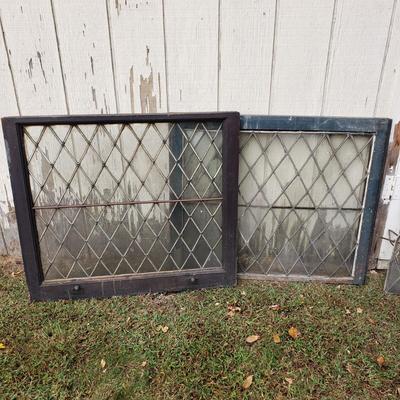 LOT 133S: Antique Leaded Glass Windows & Panes from Late 19th Century Building in Philadelphia