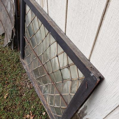 LOT 133S: Antique Leaded Glass Windows & Panes from Late 19th Century Building in Philadelphia