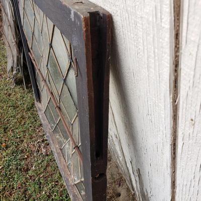 LOT 133S: Antique Leaded Glass Windows & Panes from Late 19th Century Building in Philadelphia