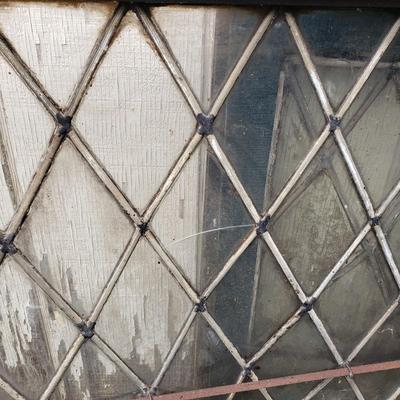 LOT 133S: Antique Leaded Glass Windows & Panes from Late 19th Century Building in Philadelphia