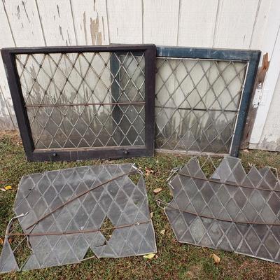 LOT 133S: Antique Leaded Glass Windows & Panes from Late 19th Century Building in Philadelphia