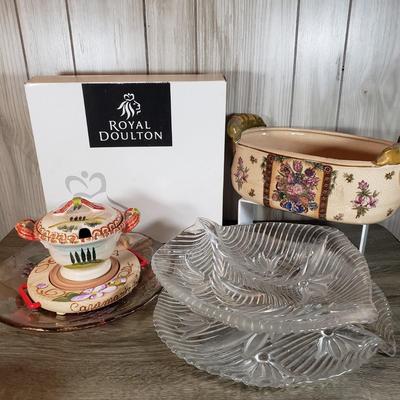 LOT 134B: Assorted Tableware & Decor-Royal Doulton New in Box, Italian Hand Painted Ceramics & More