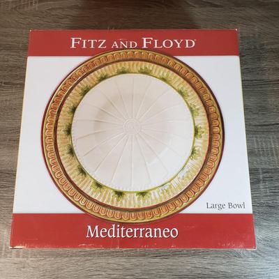 LOT 135B: New in Box Fitz and Floyd Serving Platters with Italian Hand Painted Floral Bowl