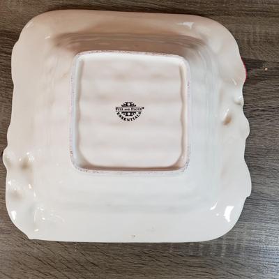 LOT 135B: New in Box Fitz and Floyd Serving Platters with Italian Hand Painted Floral Bowl