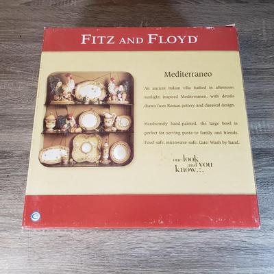 LOT 135B: New in Box Fitz and Floyd Serving Platters with Italian Hand Painted Floral Bowl