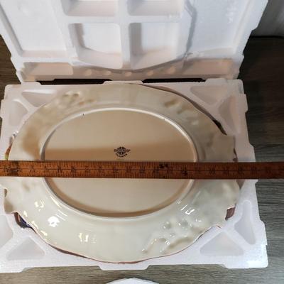 LOT 135B: New in Box Fitz and Floyd Serving Platters with Italian Hand Painted Floral Bowl