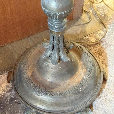 LOT 140B: Vintage/Antique Milk Glass Shade Floor Lamp