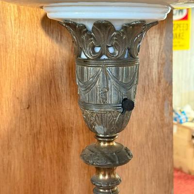 LOT 140B: Vintage/Antique Milk Glass Shade Floor Lamp