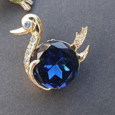 Rhinestone Brooch collection - Sea horse - Frog - and Bird